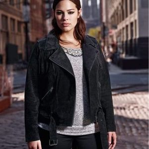 Addition Elle  Love and Legend Suede fringe Moto Jacket